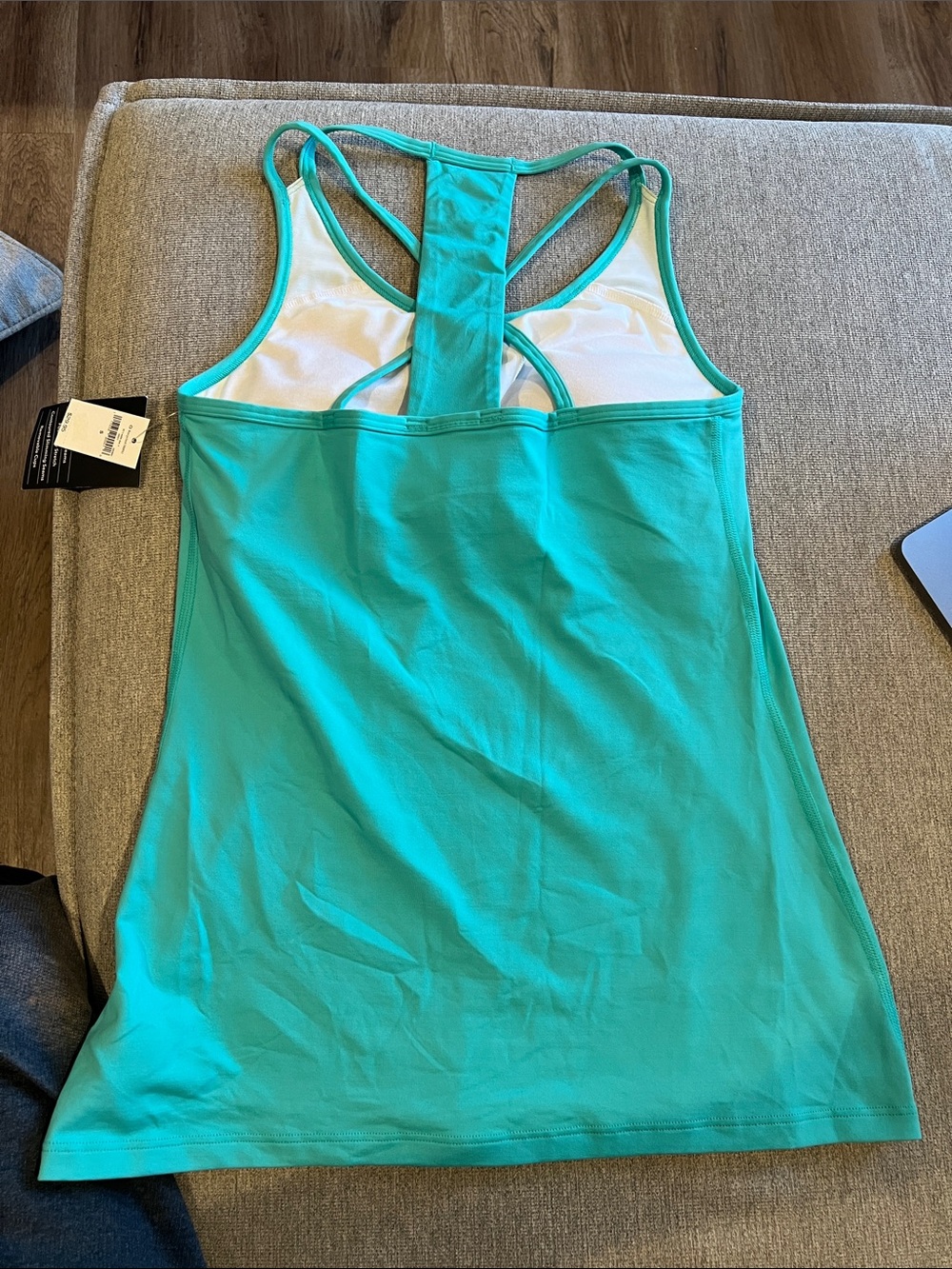 GAP Teal Racerback Tank Top, built in Bra w/ removable Pads. - Picture 5 of 9